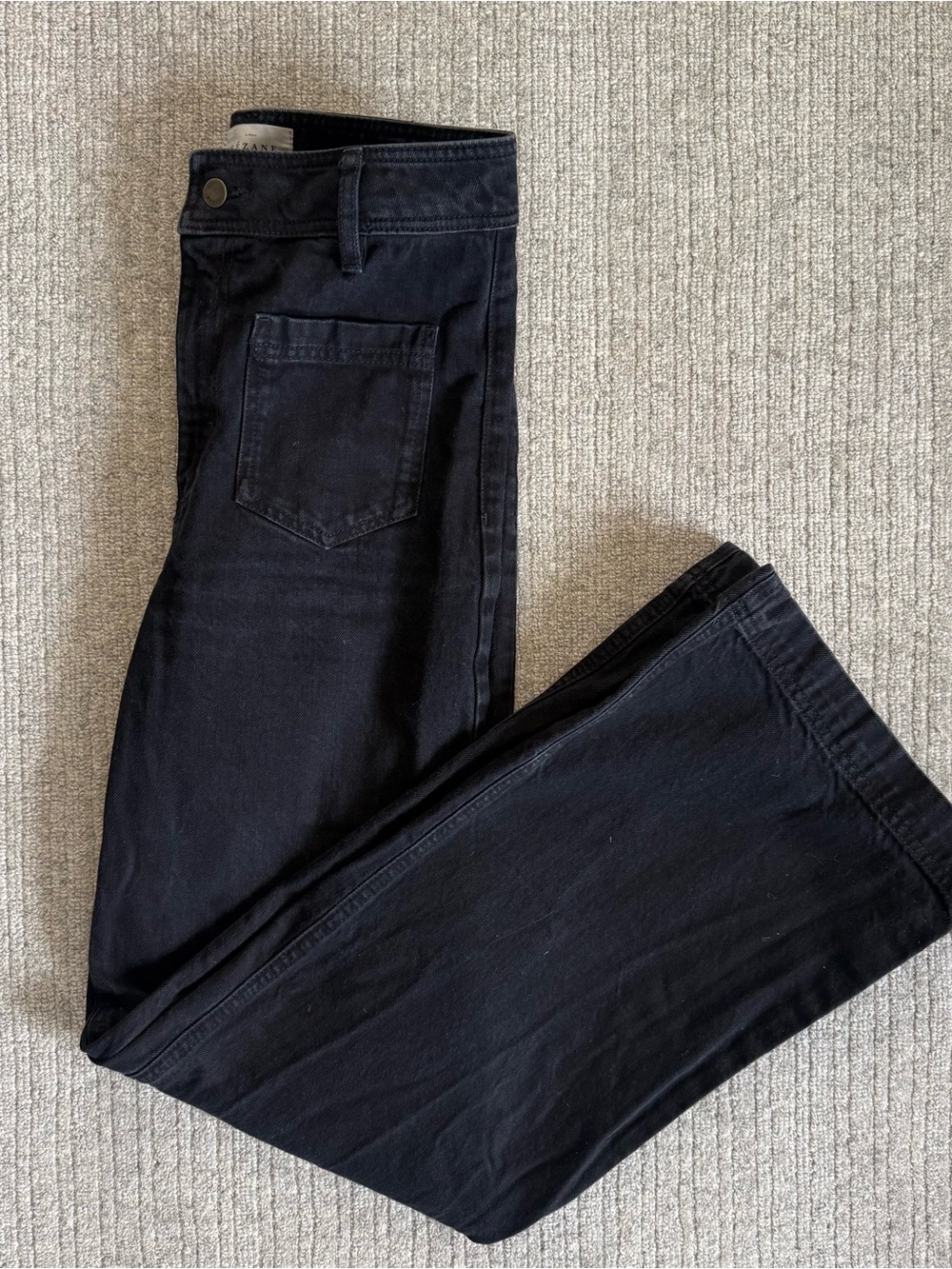 Sezane High-Waisted Flared Black Denim
